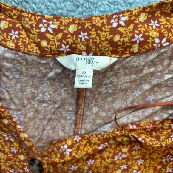 Floral Brown Women's babydoll dress - Picture 4 of 5